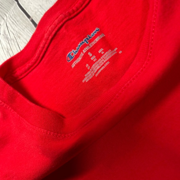 Champion Mens Small Graphic Cotton Tee Script Red Logo - Picture 4 of 7